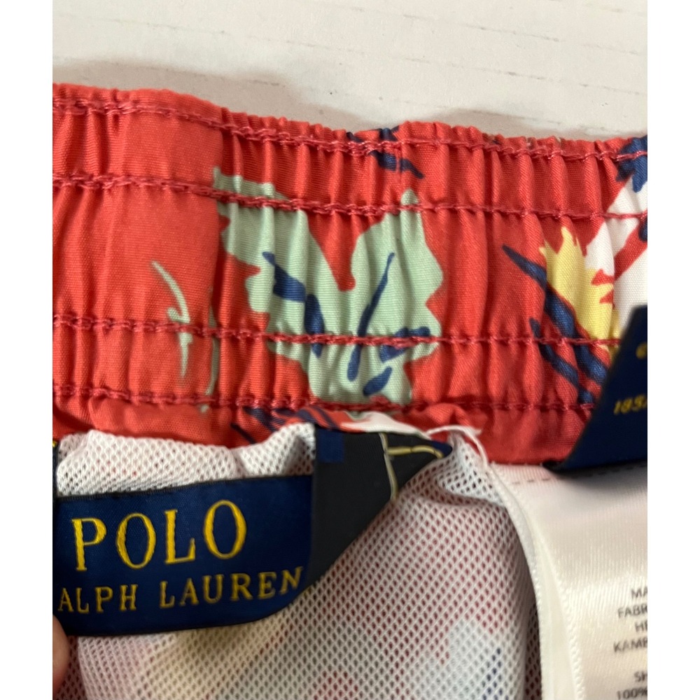Polo Ralph Lauren Swim Trunks Men's XL Red Tropical Island Print Shorts - Picture 3 of 8